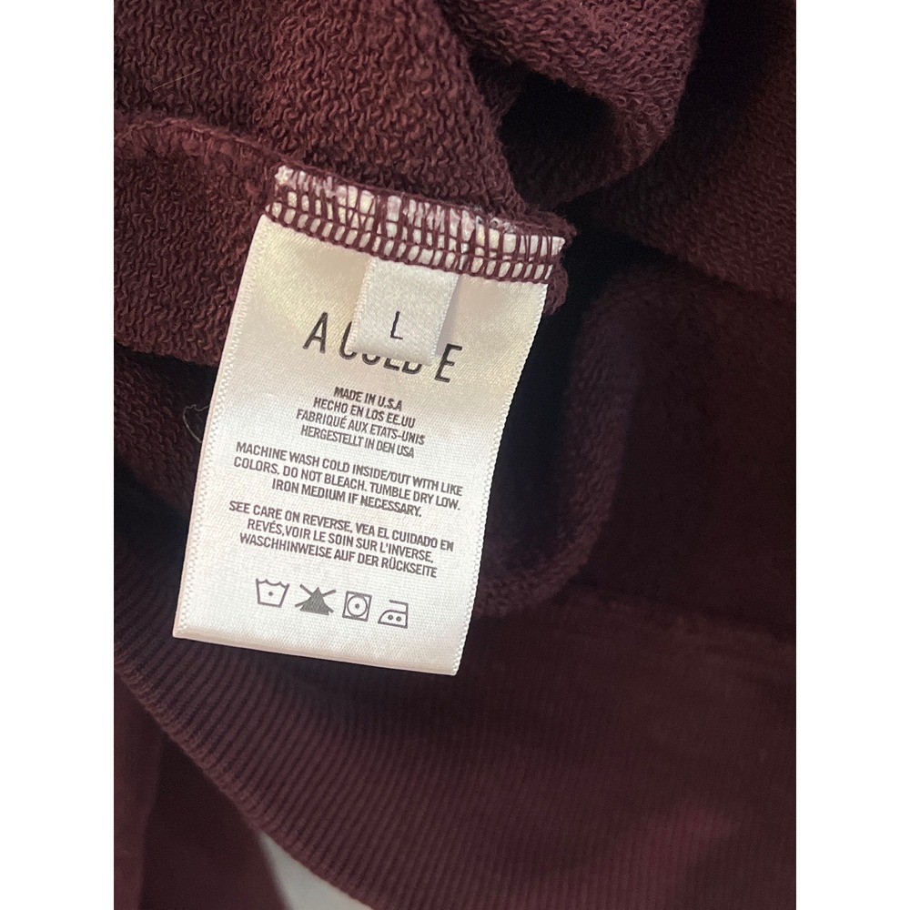 AGOLDE PREMIUM Burgundy Crewneck Sweatshirt Pullover Long Sleeve Top L - Picture 6 of 7